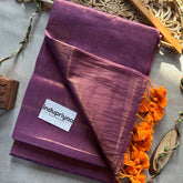 Indupriyaa Rose Purple Handloom Raga Tissue Saree